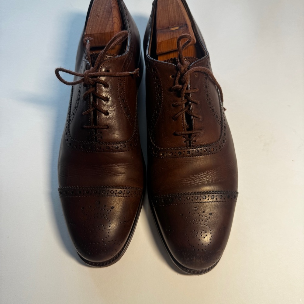 Barker Black Clifton Cap Toe size 9.5 Brown Leather Dress Shoes org$875